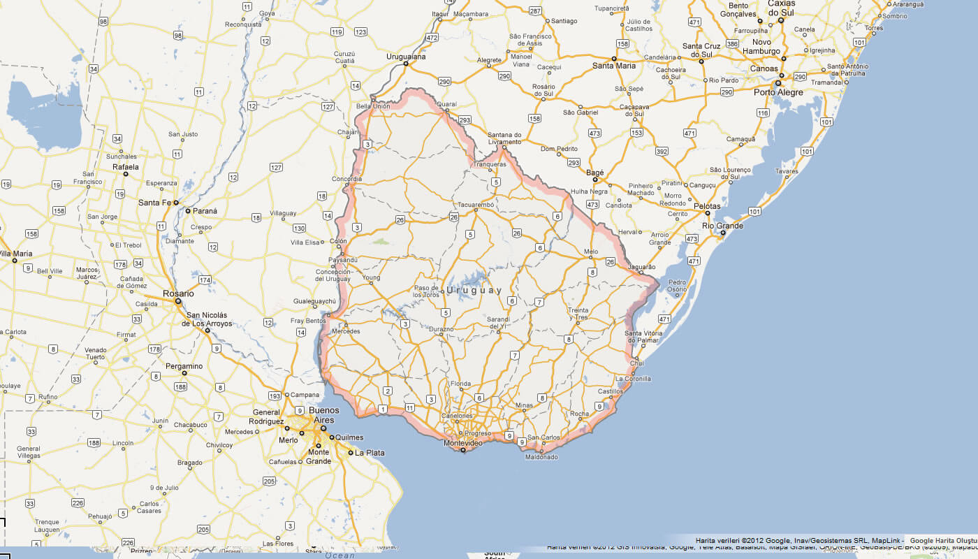 Country karte von Uruguay